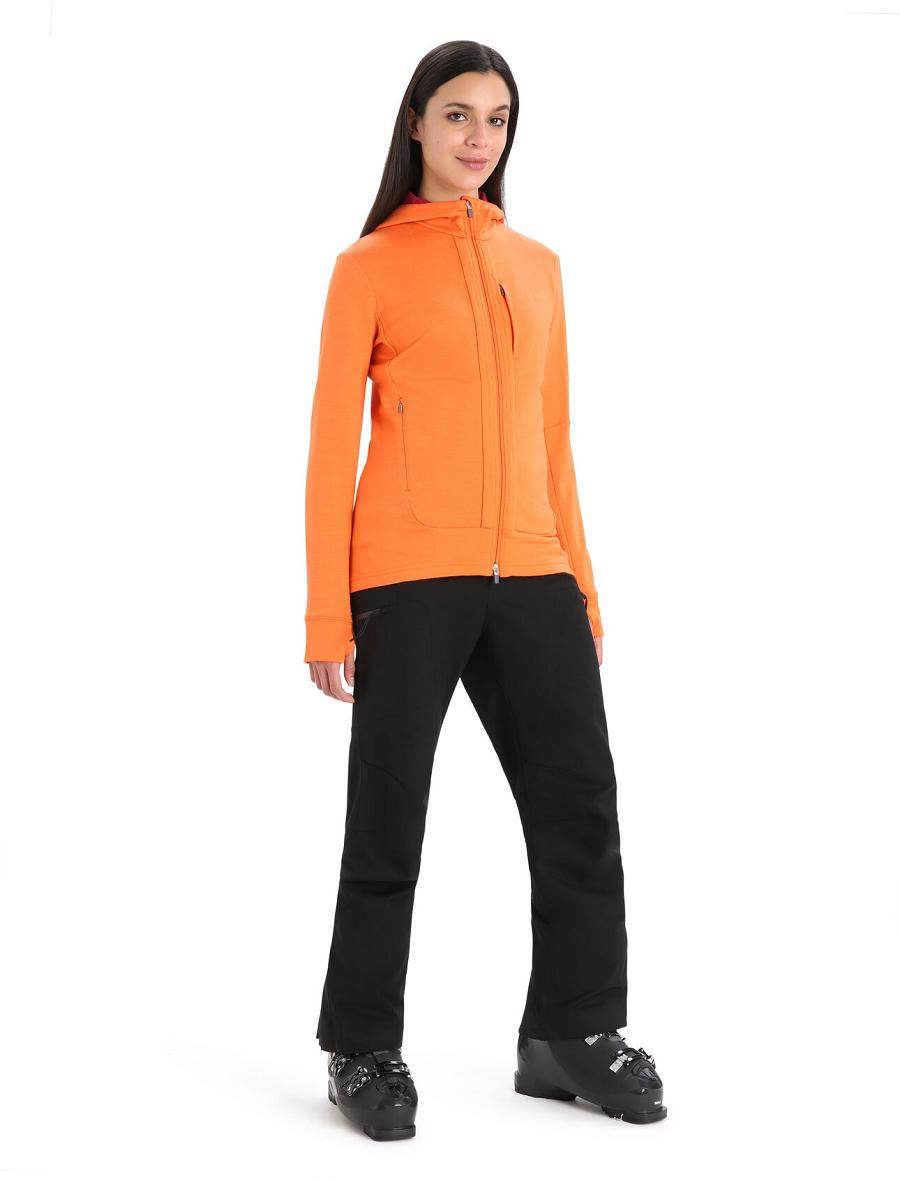 Bluzy Z Kapturem Icebreaker Merino Quantum III Long Sleeve Zip Damskie Różowe | PL 1272KORI